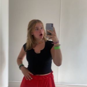 Black ribbed crop top